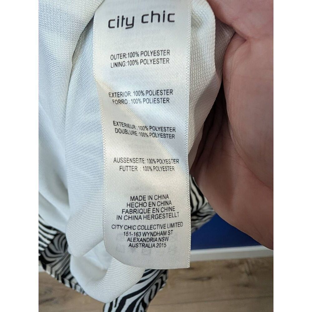 City Chic Zebra Playsuit Romper Women's Plus Size 16 0XL Animal Print Pockets - Picture 14 of 14